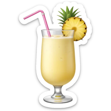 Pina Colada – coconut or glass with pineapple slice and straw sticker