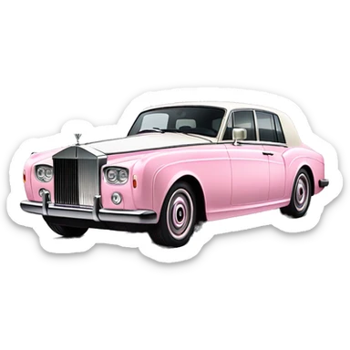 Pastel Pink Rolls Royce sticker