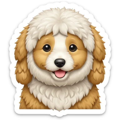 Can you make me an emoji of an all white mini golden-doodle  sticker