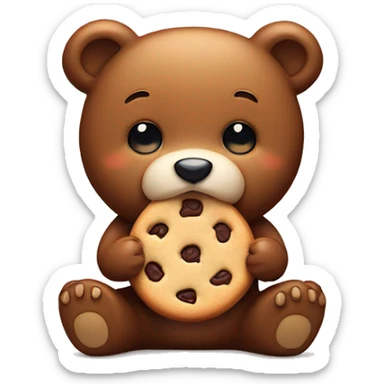 cute bear with a cookie sticker