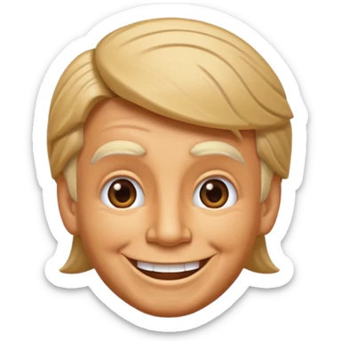 Pinocchio emoji with donald trump hair sticker