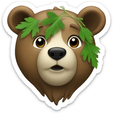 Bear cilantro  sticker