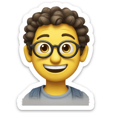 Cutey minion emoji smile, smiley face sticker