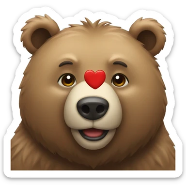 bear with heart sticker