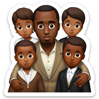 P. Diddy with kids sticker