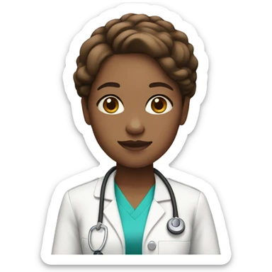 Nurse with light Skin and Brown hair sticker