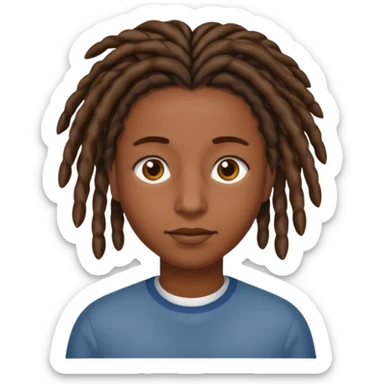 short, brown skin, short locs sticker
