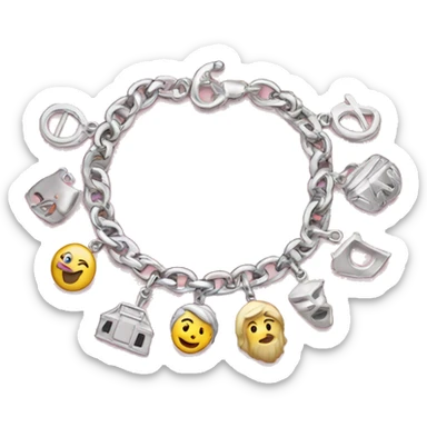 a silver charm bracelet sticker