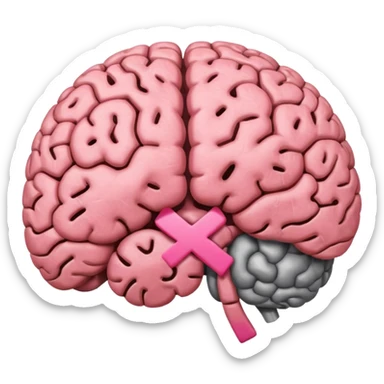 The brain and the X mark on it sticker