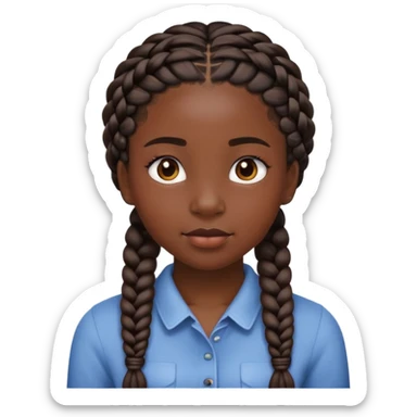 black girl with braids sticker