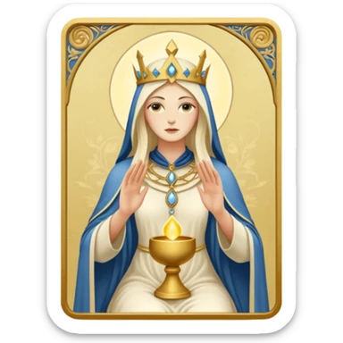 The cream-colored hight Priestess Tarot card sticker