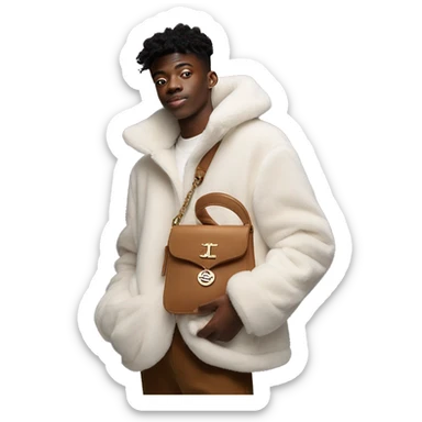 The Lil Nas X Drop Tabby Bag 12 In Shearling sticker