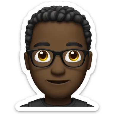 Black mes with glasses sticker