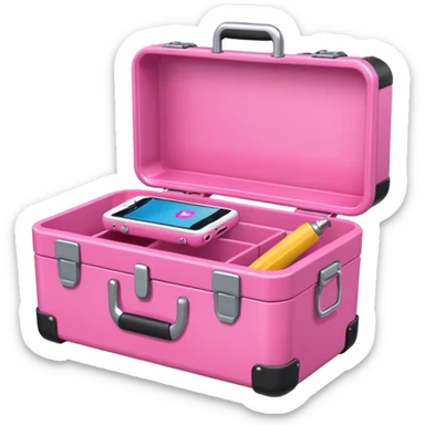girly cellphone with a pink toolbox sticker