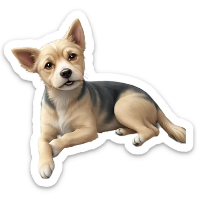 realistic dog portrait in focus sticker