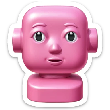 Jeff Koons style pink spam bust sculpture in a garden landscape  sticker