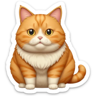 cute fat cat confused whole body sticker