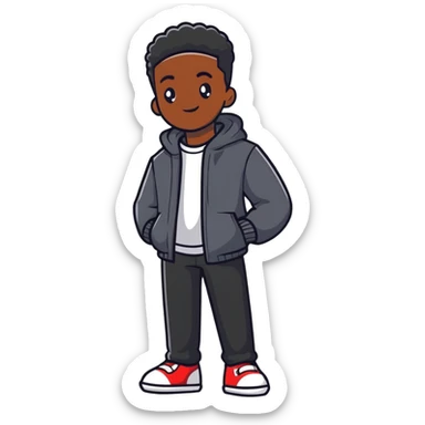 black man with casual style sticker