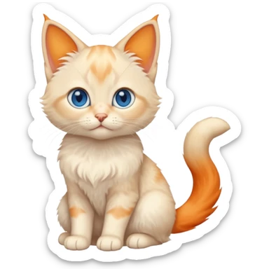 Flame point Siamese kitten with blue eyes and orange ears sticker