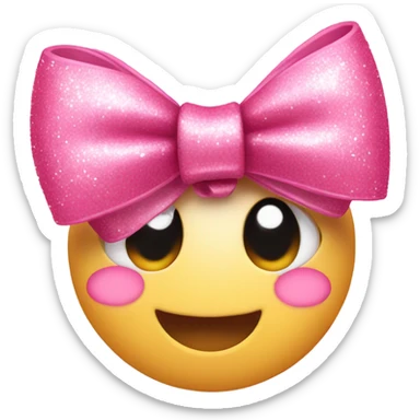 Pink sparkling bow sticker