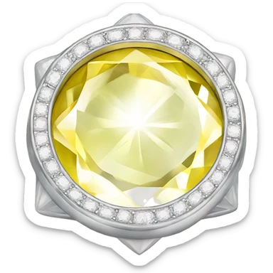 White ring with yellow diamond sticker