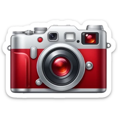 silver digital camera red dark red blood sticker