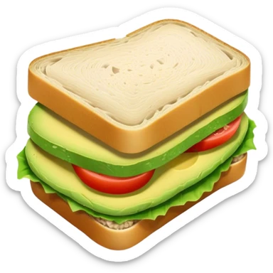 Tuna and avocado inside a sandwich sticker