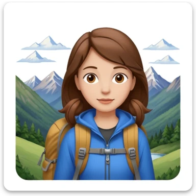 girl back packing mountains background  sticker