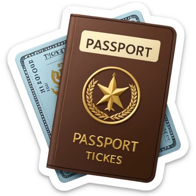 brown passaport and tickets sticker