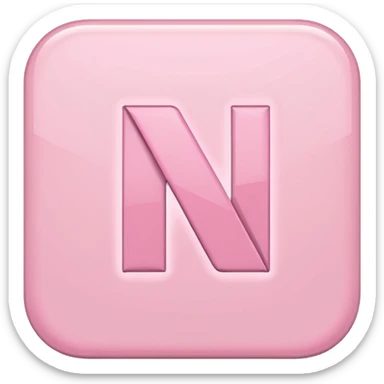 Netflix aesthetic "N" logo in pastel pink sticker