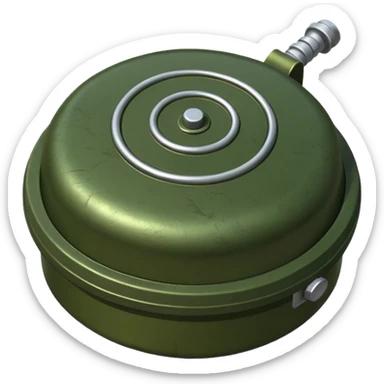 military green anti-personnel mine sticker