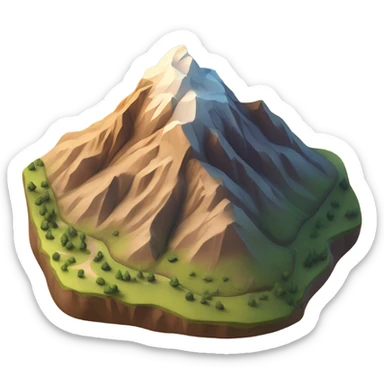 Mountain with beutiful sun behind sticker