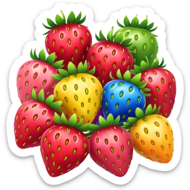 rainbow strawberries sticker