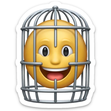 grinsendes Emoji im Gefängnis sticker