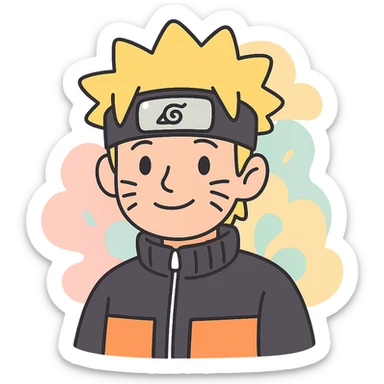 Naruto with gentle expression and soft background sticker