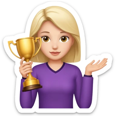 Women holding trophy sticker