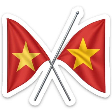 Half and Half company flag, left Japen right VIetnam sticker