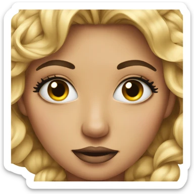 Sassy emoji with lashes and nails sticker