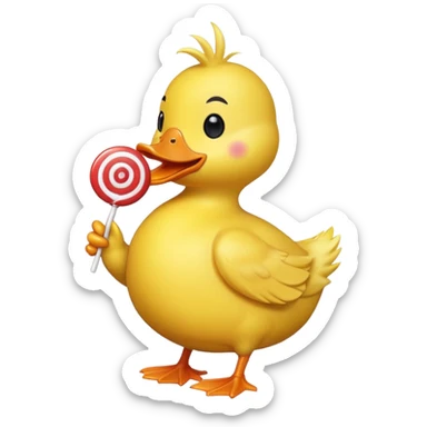 Duck with lollipop sticker