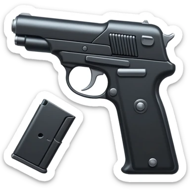 black metal pistol sticker