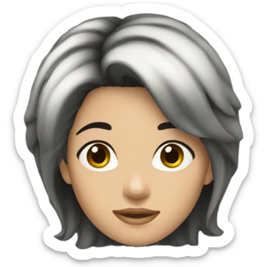 diana black hair sticker