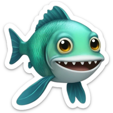 fish wearing cat costume sticker