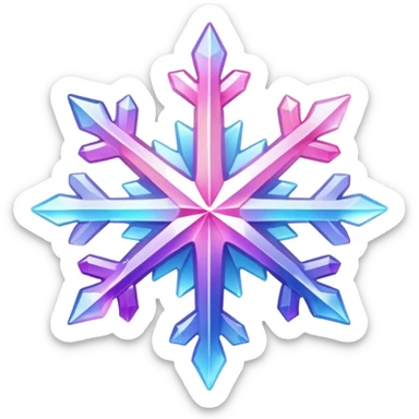 Gradient iridescent Pastel rainbow Pink violet blue crystal star snowflake  sticker