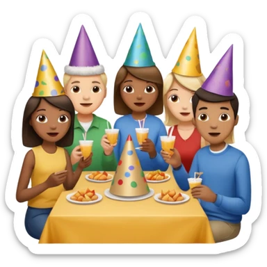 200 people eating at a family party sticker