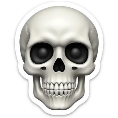 Skull black and white in a any text sticker