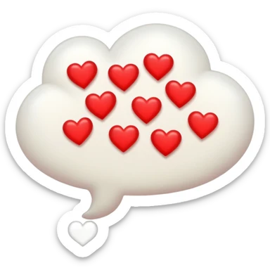white thought bubble,  thinking of love (hearts and love symbols) sticker