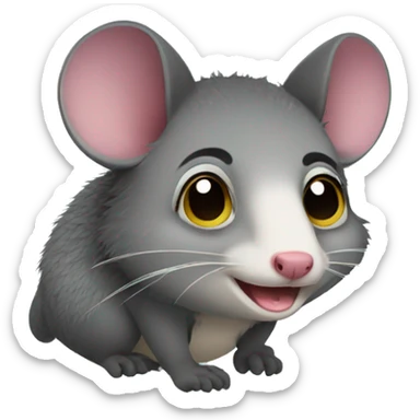 a possum with crocs sticker