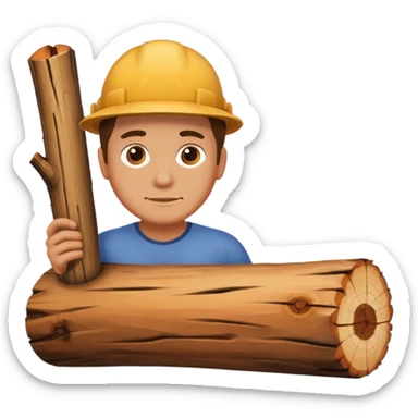 Man with a log  sticker