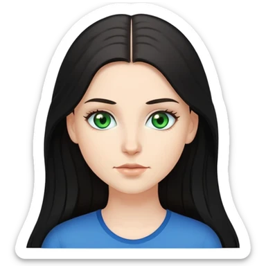 long black hair white girl with green eyes and medium brown hair white girl with blue eyes sticker