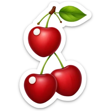 2 Cherries with white number 8 on the inside sticker